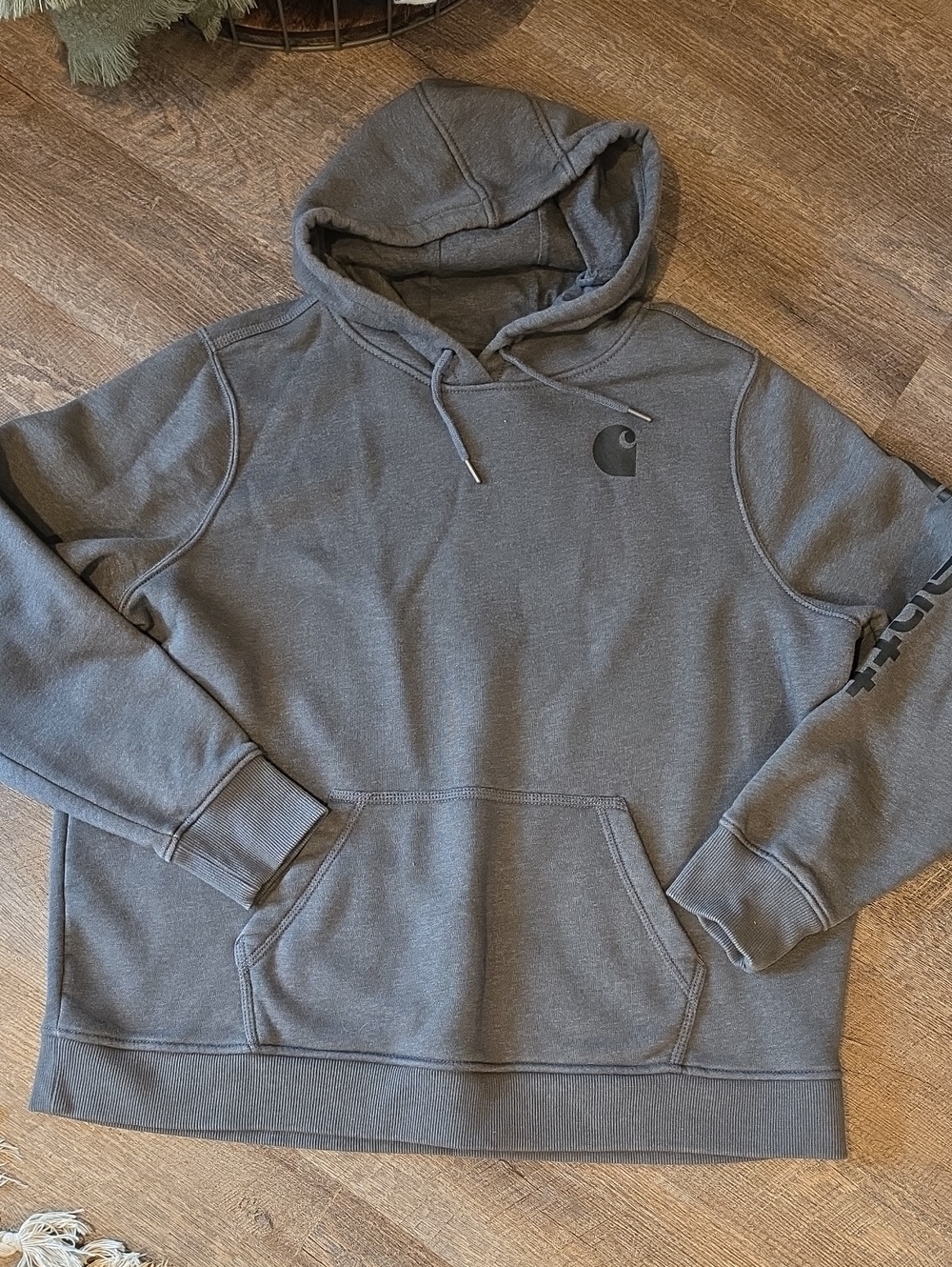 Carhartt Men's Gray Pullover Logo Hoodie